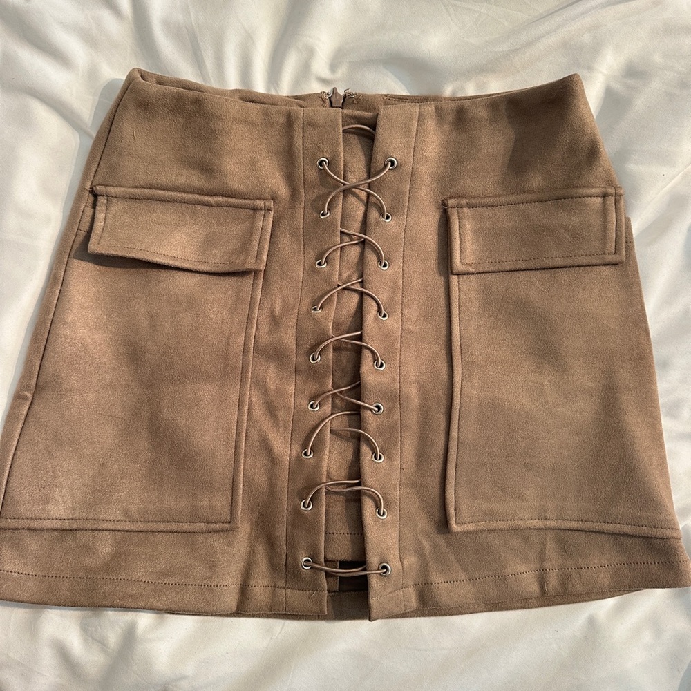 Brown Suade Skirt